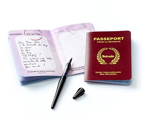 Livre d'or passeport pour la retraite - pot de départ en retraite - cadeau femme/homme