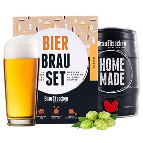 Kit de Brassage Brewbarrel Bière Blonde - Fabrication de la Bière Faites Votre Bière en Fut 5L - Cadeau Homme - Braufässchen